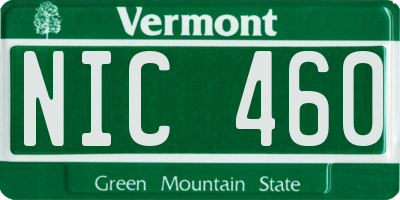 VT license plate NIC460
