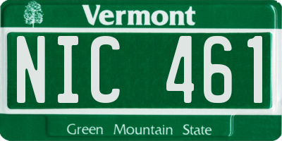 VT license plate NIC461