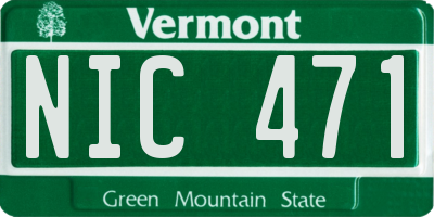 VT license plate NIC471