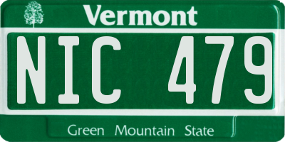 VT license plate NIC479