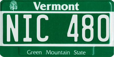 VT license plate NIC480