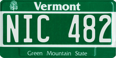 VT license plate NIC482
