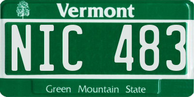 VT license plate NIC483