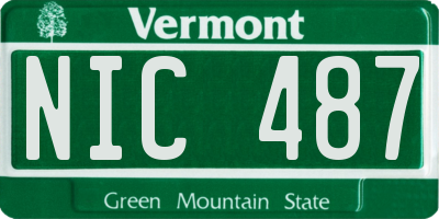 VT license plate NIC487