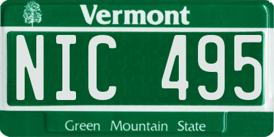 VT license plate NIC495