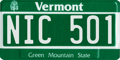 VT license plate NIC501