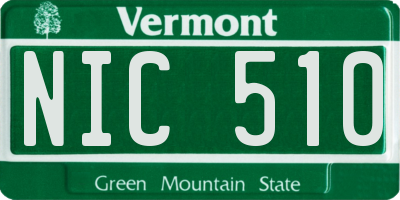 VT license plate NIC510