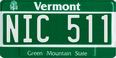 VT license plate NIC511