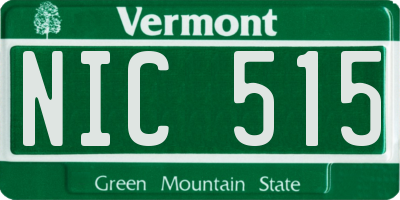 VT license plate NIC515
