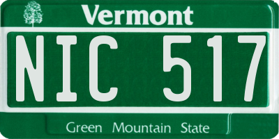 VT license plate NIC517