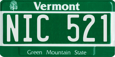 VT license plate NIC521
