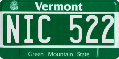 VT license plate NIC522