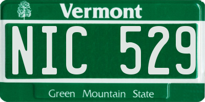 VT license plate NIC529