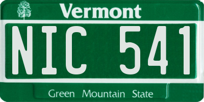 VT license plate NIC541