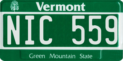 VT license plate NIC559