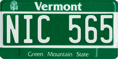 VT license plate NIC565