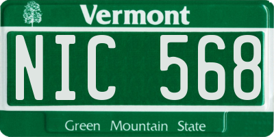 VT license plate NIC568
