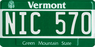 VT license plate NIC570