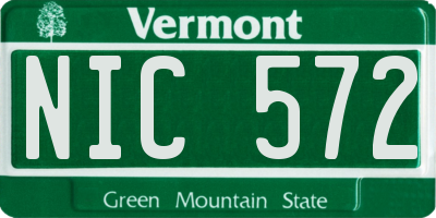 VT license plate NIC572