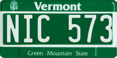 VT license plate NIC573