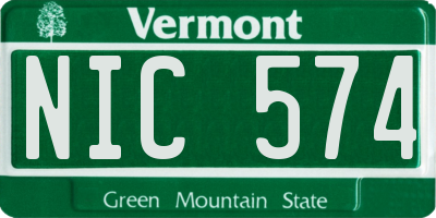 VT license plate NIC574