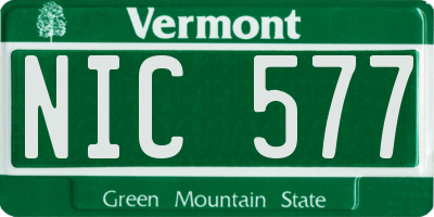 VT license plate NIC577