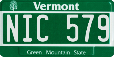 VT license plate NIC579