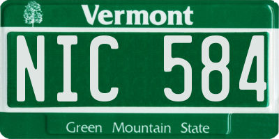 VT license plate NIC584