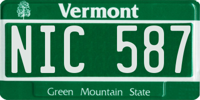 VT license plate NIC587
