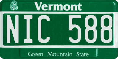 VT license plate NIC588
