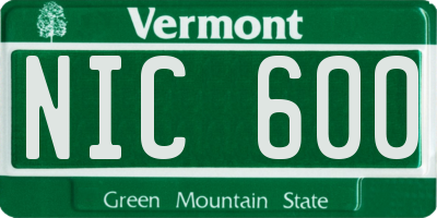 VT license plate NIC600