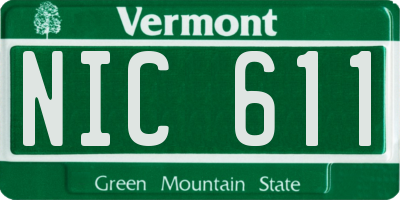 VT license plate NIC611