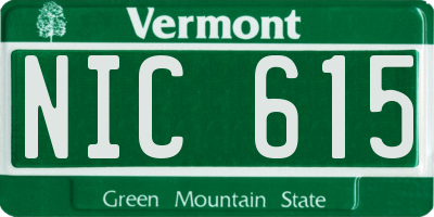VT license plate NIC615