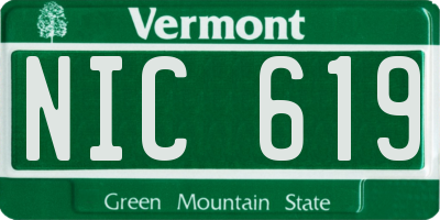 VT license plate NIC619