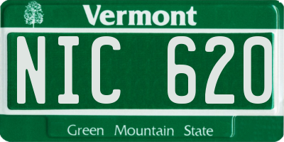VT license plate NIC620