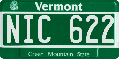 VT license plate NIC622