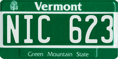 VT license plate NIC623