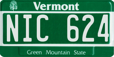 VT license plate NIC624