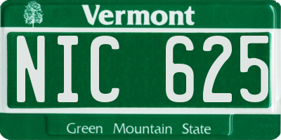 VT license plate NIC625