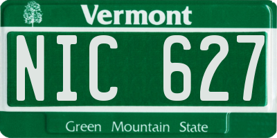 VT license plate NIC627
