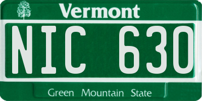 VT license plate NIC630