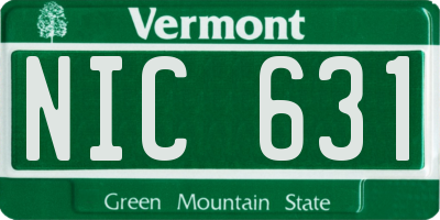 VT license plate NIC631