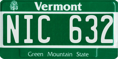 VT license plate NIC632