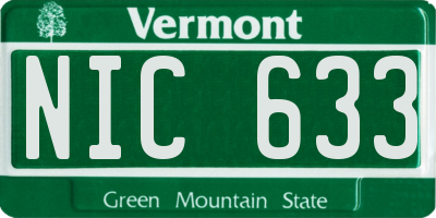 VT license plate NIC633