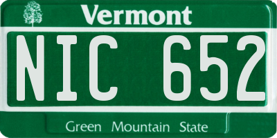 VT license plate NIC652