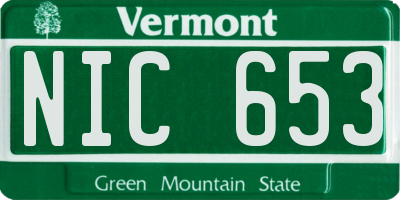VT license plate NIC653