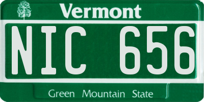 VT license plate NIC656