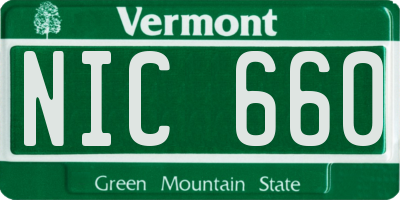 VT license plate NIC660