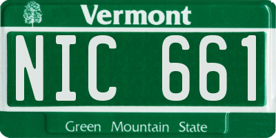 VT license plate NIC661