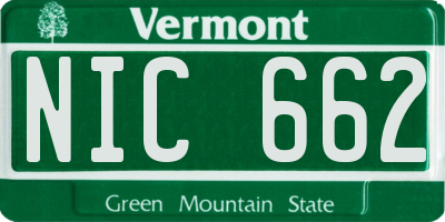 VT license plate NIC662